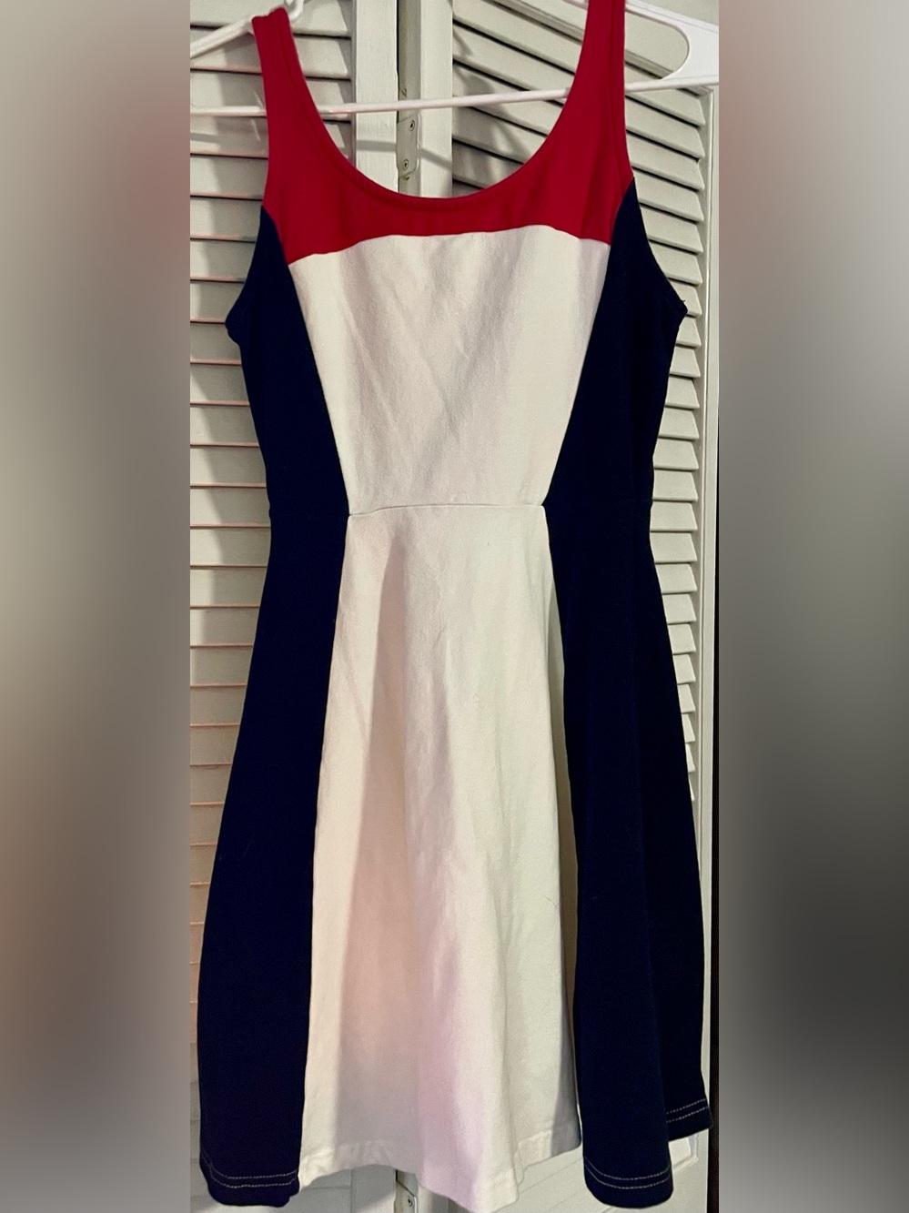 Express Sleeveless Colorblock Fit & Flare Dress - White and Black